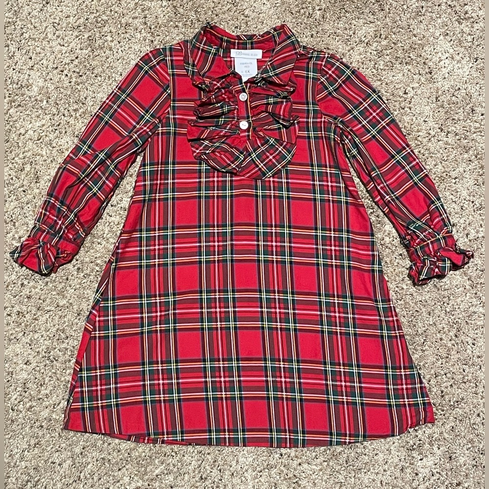 Bonnie Jean | Little Girls Plaid Ruffle Dress | Size 6X